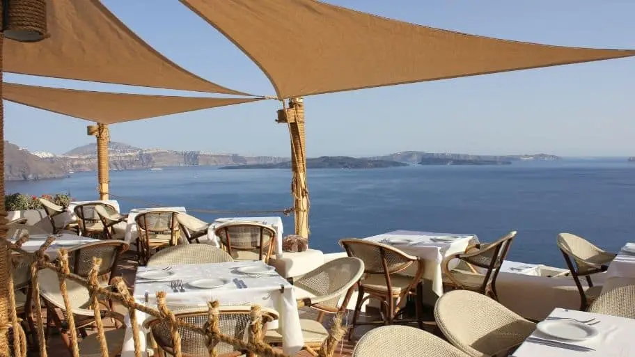 A restaurant in Oia Santorini