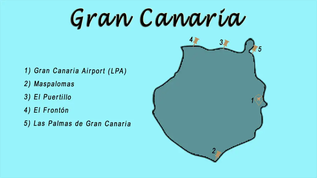 Map of Gran Canaria surf spots
