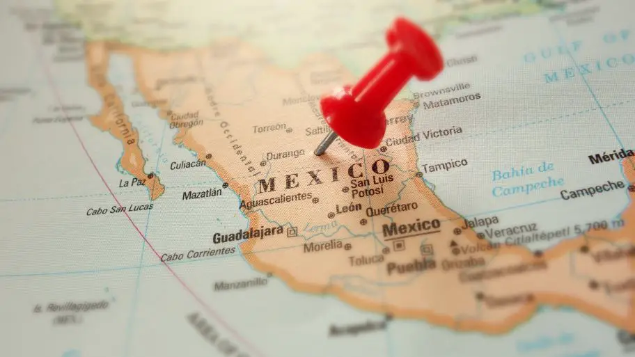 Mexico map with pin