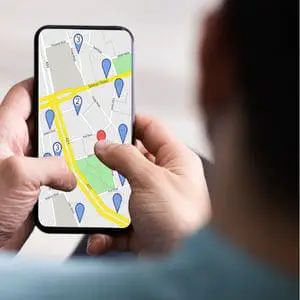 Screenshot of Map on mobile phone