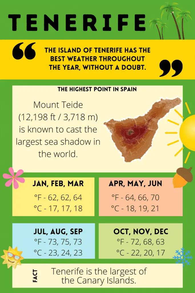 The temperature in Tenerife - Infographic